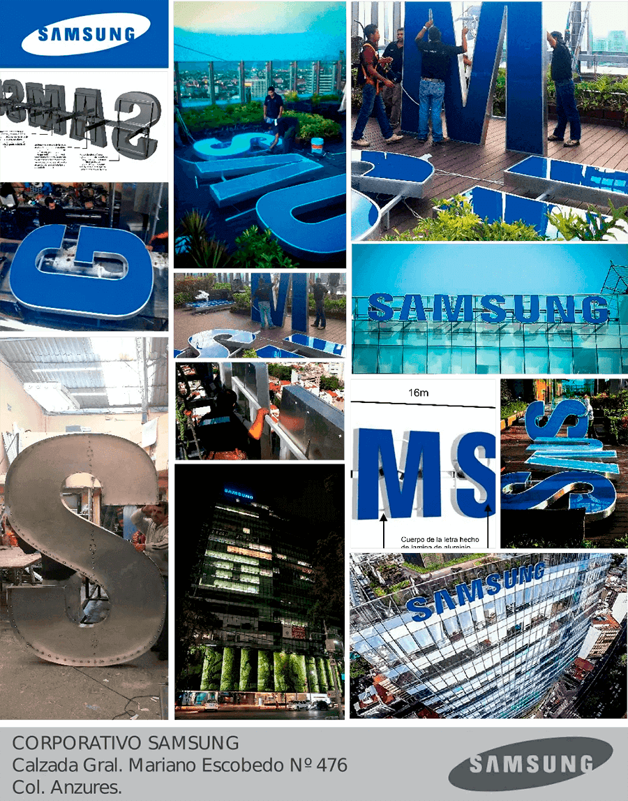 Letreros luminosos Samsung letros luminosos 3D letrero acrilico letrero luminosos CDMX - Anuncios Luminosos De México ALUMEX